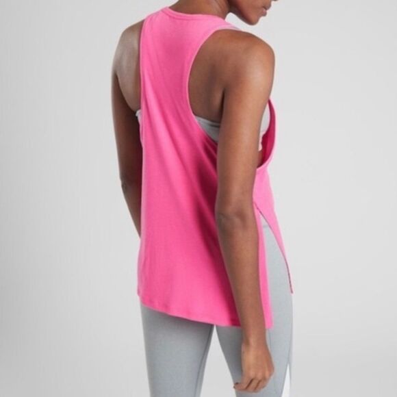Athleta Neon Pink Essence Side Slit Tank Top - Picture 2 of 8
